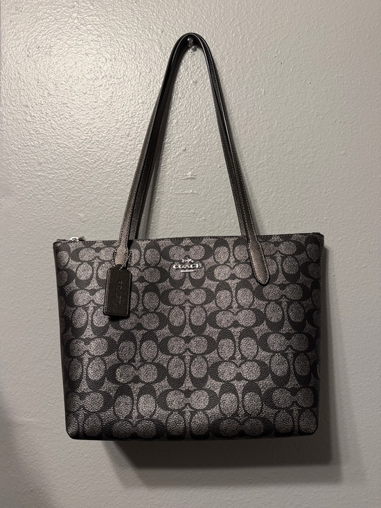 Coach Handbags - Coach Black & Gray Signature Tote